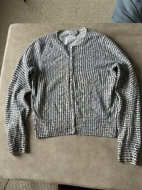 Pure. Cashmere patterned cardigan sweater.